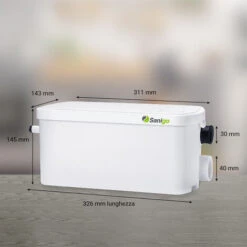 Sanigo Pompa Doccia Silenziosa 200W Con 2 Ingressi Doccia, Vasca Da Bagno, Lavello Cucina -Stile Bagno 58488942 3