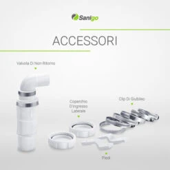 Sanigo Pompa Doccia Silenziosa 200W Con 2 Ingressi Doccia, Vasca Da Bagno, Lavello Cucina -Stile Bagno 58488942 4