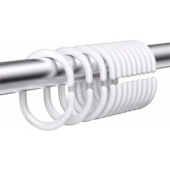 HIASDFLS Anelli Per Doccia In Plastica Per Tende Da Doccia Anelli Per Doccia A Forma Di C Ganci Per Tende Da Doccia Ciondolo Per Tende Da Doccia Per Aste Per Finestre Da Bagno 36 Pezzi