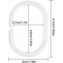 HIASDFLS Anelli Per Doccia In Plastica Per Tende Da Doccia Anelli Per Doccia A Forma Di C Ganci Per Tende Da Doccia Ciondolo Per Tende Da Doccia Per Aste Per Finestre Da Bagno 36 Pezzi -Stile Bagno 59009021 3