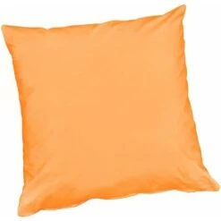 Fodera Cuscino Cotone Lucido 40x40 Cm Cerniera Copricuscino 100% Made In Italy - Arancione Chiaro