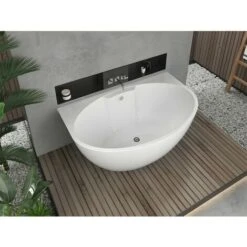 Vasca Da Bagno Semi Freestanding Ovale 197 L 151 X 94 X 60 Cm Bianco Acrilico - PAGRUS -Stile Bagno 59966914 3
