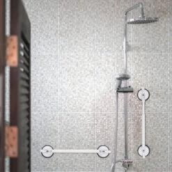 1x Maniglia Da Doccia Con Ventose, 67-79,5 Cm, Supporto Per Vasca Da Bagno, 70 Kg Di Capacità, Anziani & Bambini, Bianco -Stile Bagno 59970649 3