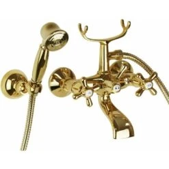 Gruppo Vasca Esterno Con Set Doccia In Colore Oro Gattoni Calypso 1150150D0 Oro - Con Set Doccia