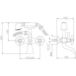 Gruppo Vasca Esterno Con Set Doccia In Colore Oro Gattoni Calypso 1150150D0 Oro - Con Set Doccia -Stile Bagno 60071160 4