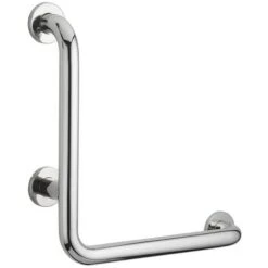 Maniglione Bagno Disabili, Barra Di Ausilio Angolare, 90° 400x400mm, Diametro Ø 32mm, Acciaio Inox 304 Cromato Lucido - THIRARD