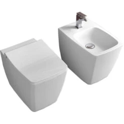 Metropole Vitra Sanitari Wc E Bidet Bianco Opaco Filo Muro