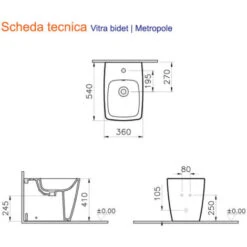 Metropole Vitra Sanitari Wc E Bidet Bianco Opaco Filo Muro -Stile Bagno 60149412 5