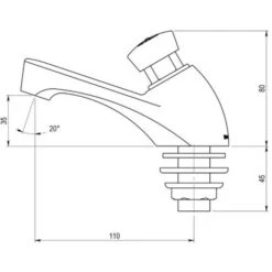 Rubinetto Lavabo Temporizzato PRESTO 605 Freddo - PRESTO -Stile Bagno 61376077 3