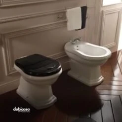 KERASAN "RETRO'"COPPIA DI SANITARI DISTANTI DALLA PARETE COLORE BIANCO