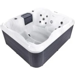 Vasca Idromassaggio Da Esterno 4 Posti Bianco E Grafite LED 180 X 215 Cm Arcelia -Stile Bagno 62939140 5