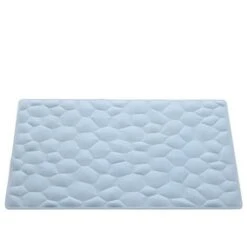 Trade Shop - Tappeto Doccia Antiscivolo Tappetino In Tessuto Effetto Pietre Bianco 40 X 70 Cm