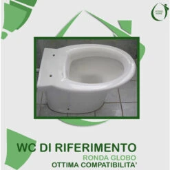 Copriwater Ronda Globo Legno Rivestito In Resina Poliestere Bianco -Stile Bagno 63870453 5