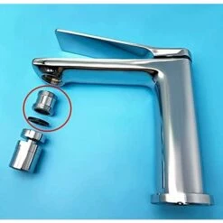 Adattatore Per Rubinetto In Ottone Da 2 Pezzi, Connettore Aeratore Per Rubinetto Da 22 Mm NPT Maschio A Maschio Per Aeratore Per Purificatore D'acqua Per Rubinetto Del Lavandino (M20 - M22) -Stile Bagno 63875552 5