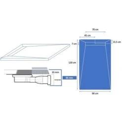 Piatto Doccia A Canale 100 X 80 Cm In Resina Finitura Ardesia - Bianco -Stile Bagno 63923156 3