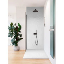 Piatto Doccia A Canale 100 X 80 Cm In Resina Finitura Ardesia - Bianco -Stile Bagno 63923156 4