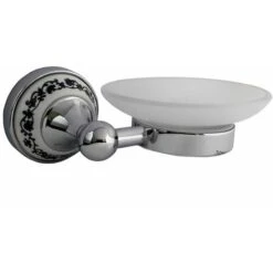 Set 6 Accessori Da Bagno Cromo Cromati E Vetro Satinato Arredo Vintage 52438 -Stile Bagno 64002829 3