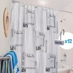 Tenda Doccia Vasca In Vinile Con Ganci Decorati Impermeabile 180x180cm 4 Modelli -Stile Bagno 6405732 4