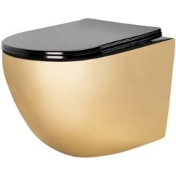 Vaso WC Sospeso Rea Carlo Mini Flat Gold/Black