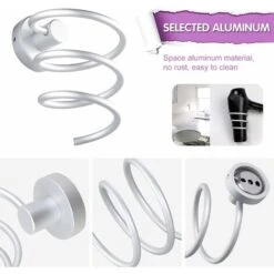 Kueatily Supporto Per Asciugacapelli Da Parete, Supporto Per Asciugacapelli, -Stile Bagno 64662319 3