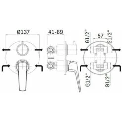 Miscelatore Doccia Incasso Parete Deviatore 2 Vie Spartaco Mamoli -Stile Bagno 65032953 3