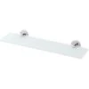 Mensola Bagno A Muro 50 Cm In Vetro Satinato E Acciaio Cromato Bora