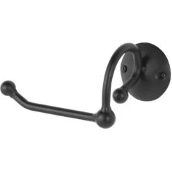 Portarotolo In Ferro Battuto Lavorato A Mano Nero