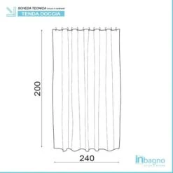 Tenda Doccia Lavabile In Poliestere 240 X 200h Cm Con Foglie -Stile Bagno 6509550 3
