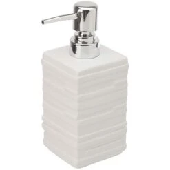 Dispenser Sapone Liquido In Ceramica Bianco Da Appoggio