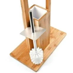 Portarotolo Con Scopino E Porta Scopino In Legno Bambu' Accessori Bagno WC 82 Cm -Stile Bagno 6522154 5