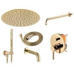 Set Da Vasca-doccia Da Incasso Rea Lungo Gold + Box -Stile Bagno 65387857 3