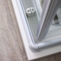 BOX DOCCIA ANGOLARE 75X75 CRISTALLO SERIGRAFATO PROFILI BIANCHI VENERE -Stile Bagno 6583411 5