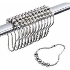 12 Pezzi Anelli Per Doccia In Acciaio Inossidabile, Anelli Per Tende Da Doccia Antiruggine In Acciaio Inossidabile Per Tenda Da Doccia, Ganci Decorativi, Ganci Per Tende