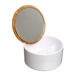 Scatola Portaoggetti Con Specchio Bambù-bianco Collezione Bagno Natureo -Stile Bagno 67272289 3