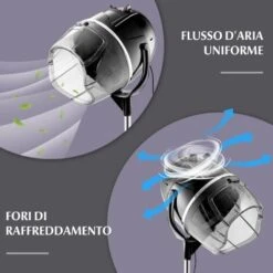 RELAX4LIFE Casco Asciugacapelli Professionale 1050 W, Temperatura 40/75 ºC Per Asciugatura E Styling, Timer Fino A 60 Min, Altezza Regolabile 125/160 Cm, Per Casa E Dal Parrucchiere, Nero -Stile Bagno 67415455 4