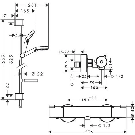 Hansgrohe Set Miscelatore Termostatico Ecostat + Set Doccia Crometta Vario Con Portasapone (13211000-Crometta2) 5 Hansgrohe Set Miscelatore Termostatico Ecostat + Set Doccia Crometta Vario Con Portasapone (13211000-Crometta2) - immagine 5