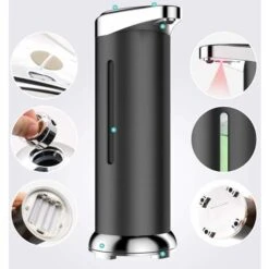 Dispenser Sapone Automatico Touchless Con Sensore Di Movimento A Infrarossi In Acciaio Inox Nero