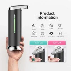 Dispenser Sapone Automatico Touchless Con Sensore Di Movimento A Infrarossi In Acciaio Inox Nero -Stile Bagno 69714639 3