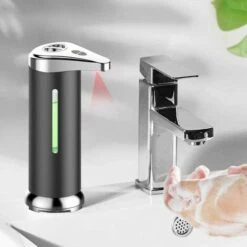 Dispenser Sapone Automatico Touchless Con Sensore Di Movimento A Infrarossi In Acciaio Inox Nero -Stile Bagno 69714639 4