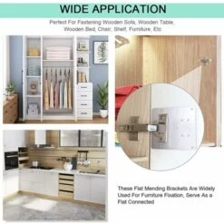 MINKUROW 4 Pezzi Piastra Di Riparazione Cerniera Per Armadio Con Foro, Staffe Di Riparazione Piastre Installazione Facile Con 24 Viti, Kit Di Riparazione Cerniera Per Legno, Mobili, Ripiani -Stile Bagno 69788574 3