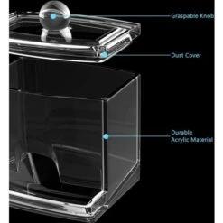 MINKUROW 2 Pezzi Porta Tamponi Di Cotone, Porta Tamponi Di Cotone Trasparente Scatola Per Tamponi Di Cotone, Contenitore Cosmetico Organizzatore Di Stoccaggio Con Coperchio Trasparente E Comoda Apertu 7 MINKUROW 2 Pezzi Porta Tamponi Di Cotone, Porta Tamponi Di Cotone Trasparente Scatola Per Tamponi Di Cotone, Contenitore Cosmetico Organizzatore Di Stoccaggio Con Coperchio Trasparente E Comoda Apertu -Stile Bagno 69789809 3