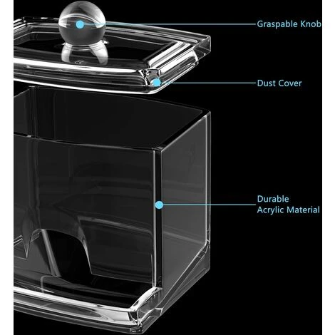 MINKUROW 2 Pezzi Porta Tamponi Di Cotone, Porta Tamponi Di Cotone Trasparente Scatola Per Tamponi Di Cotone, Contenitore Cosmetico Organizzatore Di Stoccaggio Con Coperchio Trasparente E Comoda Apertu 3 MINKUROW 2 Pezzi Porta Tamponi Di Cotone, Porta Tamponi Di Cotone Trasparente Scatola Per Tamponi Di Cotone, Contenitore Cosmetico Organizzatore Di Stoccaggio Con Coperchio Trasparente E Comoda Apertu - immagine 3