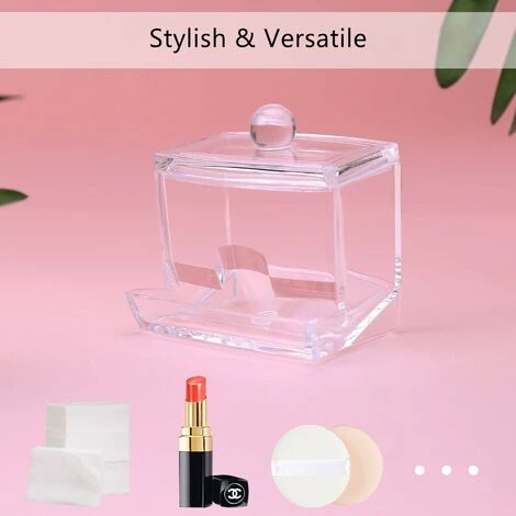 MINKUROW 2 Pezzi Porta Tamponi Di Cotone, Porta Tamponi Di Cotone Trasparente Scatola Per Tamponi Di Cotone, Contenitore Cosmetico Organizzatore Di Stoccaggio Con Coperchio Trasparente E Comoda Apertu 4 MINKUROW 2 Pezzi Porta Tamponi Di Cotone, Porta Tamponi Di Cotone Trasparente Scatola Per Tamponi Di Cotone, Contenitore Cosmetico Organizzatore Di Stoccaggio Con Coperchio Trasparente E Comoda Apertu - immagine 4