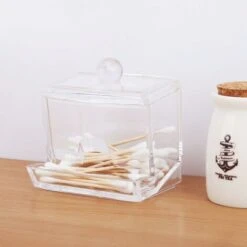 MINKUROW 2 Pezzi Porta Tamponi Di Cotone, Porta Tamponi Di Cotone Trasparente Scatola Per Tamponi Di Cotone, Contenitore Cosmetico Organizzatore Di Stoccaggio Con Coperchio Trasparente E Comoda Apertu 9 MINKUROW 2 Pezzi Porta Tamponi Di Cotone, Porta Tamponi Di Cotone Trasparente Scatola Per Tamponi Di Cotone, Contenitore Cosmetico Organizzatore Di Stoccaggio Con Coperchio Trasparente E Comoda Apertu -Stile Bagno 69789809 5