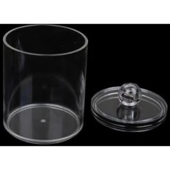 MINKUROW 2pcs Scatole Portaoggetti Da Bagno, Piccolo Portaoggetti Da Bagno In Plastica Con Coperchio, Scatola Portaoggetti Per Cotone O Cosmetici, Trasparente -Stile Bagno 69790876 3