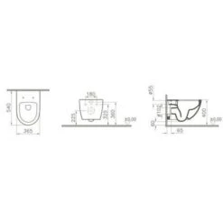Vitra SENTO Tazza Nero Opaco RIM-EX (senza Brida) E Sedile Ultrasottile Con Chiusura Rallentata (7748B083-0075 + 120-083R009) -Stile Bagno 69810852 5
