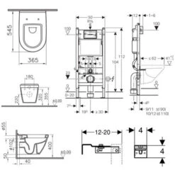Geberit Pack WC Telaio Duofix + Tazza Sospesa Vitra S50 Con Brida + Ammortizzatore Soft Close + Piastra Bianca (S50Geb3) -Stile Bagno 69810856 3