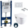 Geberit Pack WC Tealio Duofix + Vasca Serel SM10 Con Flangia + Sedile Soft Close + Piastra Bianca (SM10Geb3)