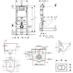 Geberit Pack Telaio UP100 + Piastra Delta50 Bianca + Vaso SAT Sospeso Senza Flangia E Fissaggi Invisibili (SATrimlessGeb1-DE) -Stile Bagno 70140351 5