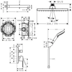 Hansgrohe Vernis Shape, Set Doccia A Incasso All-in-1 Con Soffione Doccia Da 23 Cm + Doccetta A 2 Getti, Cromato (VernisShape-1) -Stile Bagno 70202697 5